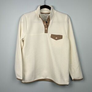 J Crew Small cream 2-toned quarter snap pullover